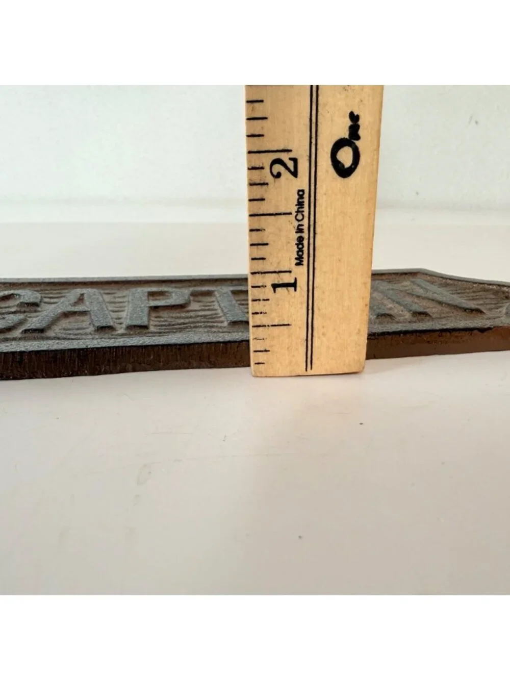 Vintage Cast Iron Captain Sign Nautical Wall Plaque Rustic Decor
